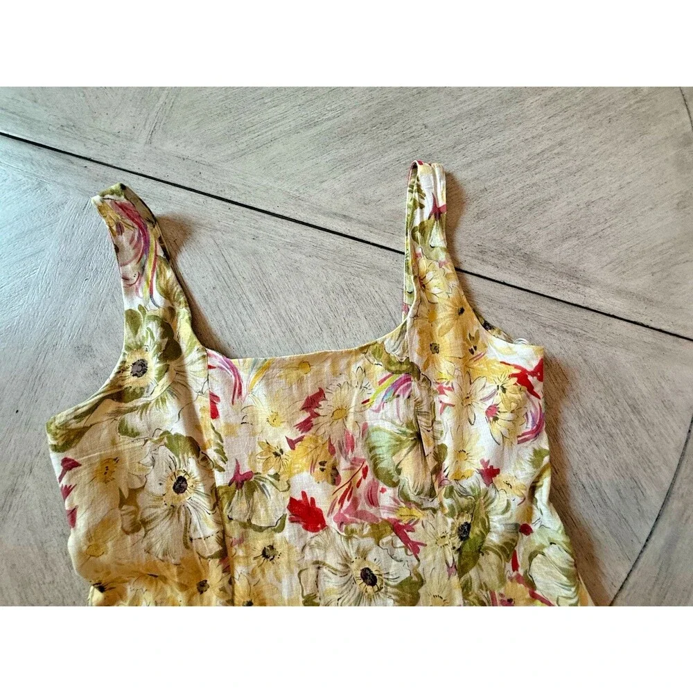 ZARA NWT ZW Collection Linen Print Dress Multicolor Womens $129 MRSP Size XL - Picture 9 of 9